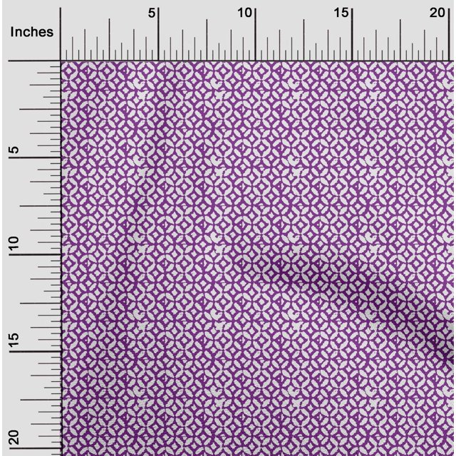 oneOone Cotton Flex Fabric Geometric Block Printed Fabric 1 Yard 40 Inch Wide