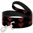 thumbnail image 1 of Superman Red and Black Shield 4-Foot Dog Leash, 1 of 7