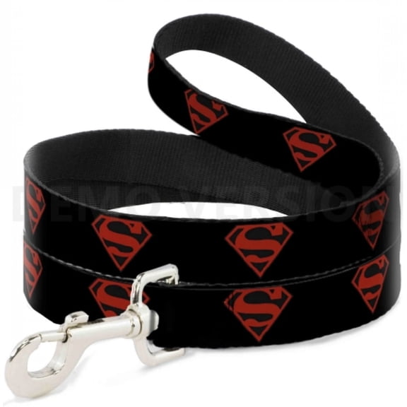 Superman Bouclier Rouge et Noir Laisse de Chien de 4 Pieds