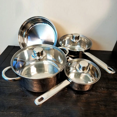 thumbnail image 3 of Gibson 7 Piece Carbon Steel Nonstick Pots and Pans Cookware Set, Stainless Steel, 3 of 4