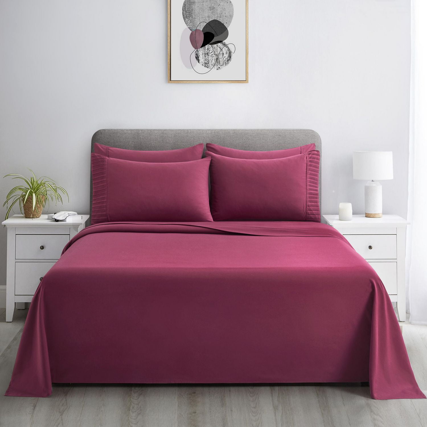 Literie Marina Decoration, draps toutes saisons, ultra doux, soyeux et à poches profondes, en rayonne de bambou