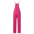 thumbnail image 5 of TrendOFT Jumpsuits For Women Casual Summer Solid Loose Pocket Spaghetti Strap Wide Leg Womens Overalls Rompers Hot Pink S, 5 of 5