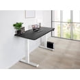 thumbnail image 1 of EFFYDESK Business Height Adjustable Home Office Computer Standing Desk with Cable Management Tray (70" × 29") Oak Black on White Frame, 1 of 5