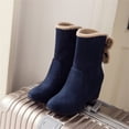 thumbnail image 4 of B91xZ Bottines à Talon pour Femmes Imperméables en Peluche Bottillon Chelsea Botte Chelsea, Bleu 7, 4 of 5