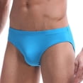 thumbnail image 4 of EOYWHK Men Cooling Silk Brief Low Rise Stretch Nylon Underwear Breathable Seamless Swim Trunks ,M-3XL, 4 of 7