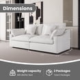 thumbnail image 3 of The Magic Home Canapé Sectionnel Modulaire en Lin, Blanc, 3 of 13