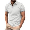 thumbnail image 1 of Birdeem Mode Hommes Décontracté Coupe Ajustée Col Rabattu Couleur Unie Manches Courtes T-Shirt Hauts Blouse, 1 of 12