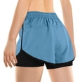 thumbnail image 2 of Plebaso Women's 2 in 1 Running Shorts Elastic Waist Drawstring Athletic Shorts Lightweight Workout Shorts, 2 of 6