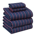 thumbnail image 1 of RUVANTI Draps Très Grand Fendus 100 % Coton, Ensemble de Draps Percale, Nautique, 1 of 5