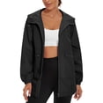 thumbnail image 2 of Sentmoon Coat for Women Oversized Hooded Neck Long Sleeve Lightweight Jacket Women Zipper Solid Color Windproof Waterproof Clothing Fall and Winter Delightful for Backpacking and Camping, 2 of 8