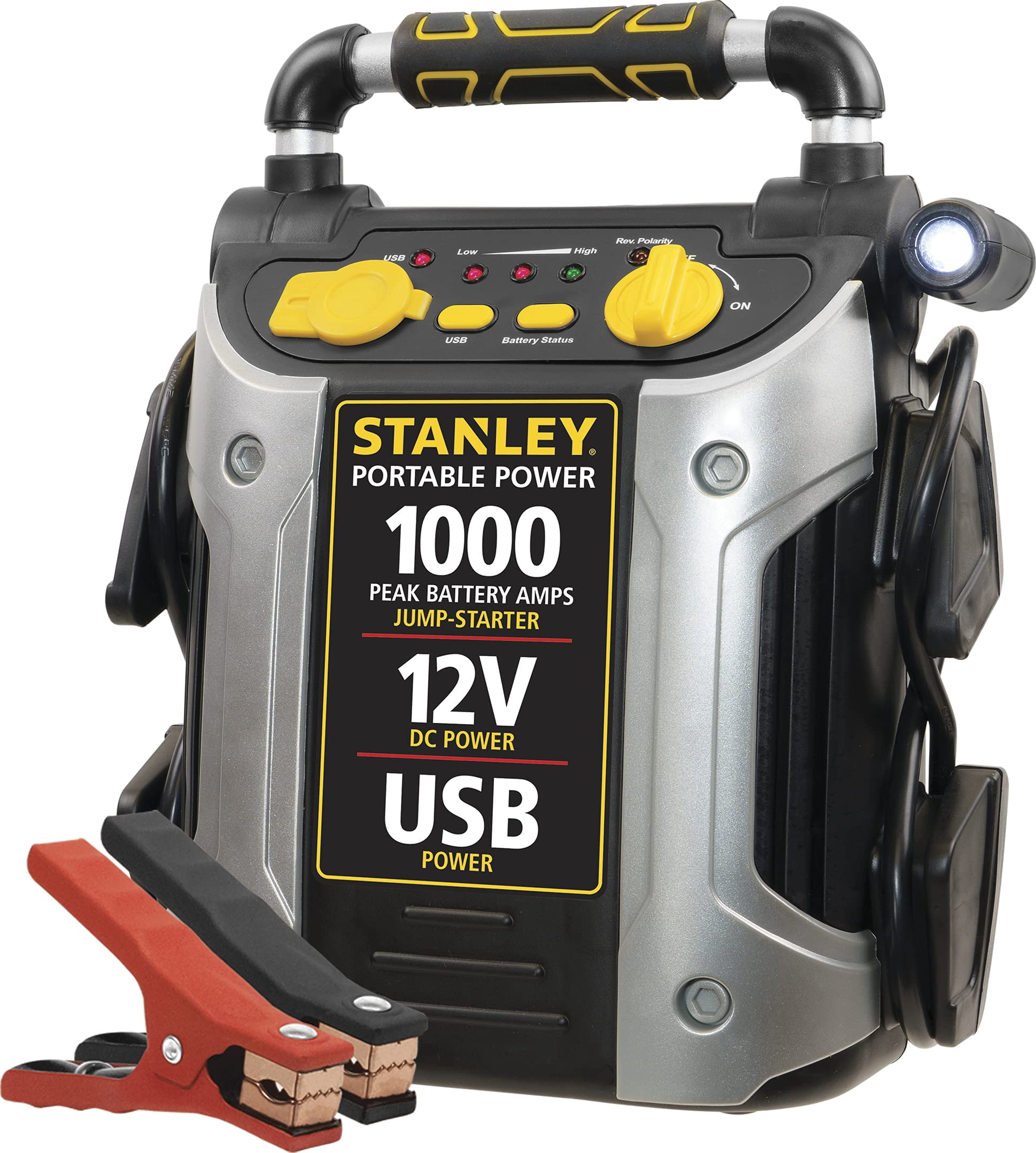 Stanley J509 Portable Power Station Jump Starter 1000 Peak Amp Battery Booster Usb Port Battery Clamps