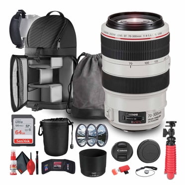 Canon EF 70-300mm f/4-5.6L IS USM Téléobjectif Ensemble 64 Go Trousse Sac à Dos (Modèle International)