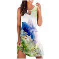 thumbnail image 1 of RKSTN Robe d'Été pour Femmes, Robe Débardeur d'Été Décontractée Ample à Imprimé Floral pour Femmes, Robe de Plage Ajourée Sans Manches, Robes de Plage, Robes Grande Taille pour Femmes, 1 of 5