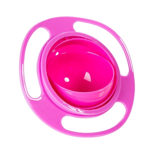 Transemion PP Baby Gyro Bowl Safe For Food Contacting Round Edge And Colorfast Sleek Surface Rotate Bowl Red