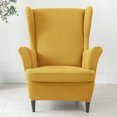 thumbnail image 4 of Baohd 3pcs/set Easy To Clean Sofa Cover With Elastic Band And Refresh Wingback Chair And Ottoman Stool Extra black, 4 of 6