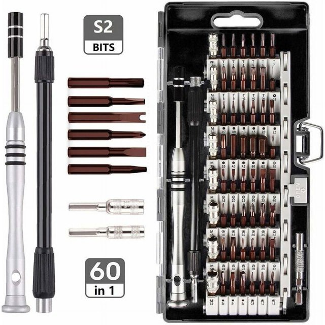 Jinsinto Precision Screwdriver Precision Screwdriver Kit, 60 in 1 Set Magnetic Screwdriver, Torx Bit Computer Repair for Macbook, PS4 Pro, Iphone, PC, DIY, Watch, Glasses