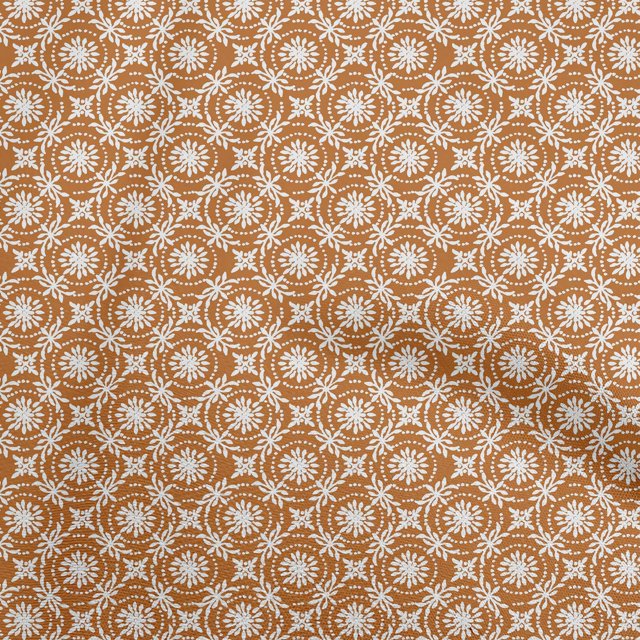 oneOone Georgette Viscose Orange Fabric Block Craft Projects Decor Fabric Printed By The Yard 42 Inch Wide-LW