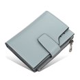 thumbnail image 2 of pitrice Fashion Women Wallets Solid Color PU Short Design Card Holder Zipper Hasp Purse Simple Style Handbag Coin Keys Bag Light blue, 2 of 9