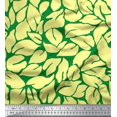 thumbnail image 1 of Soimoi Green Georgette Viscose Fabric Basil Leaves Printed Fabric 1 Yard 42 Inch Wide, 1 of 3