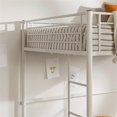 thumbnail image 3 of Pemberly Row Lit Mezzanine Double en Métal avec 2 Échelles Intégrées, Blanc, 3 of 13