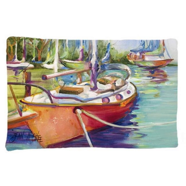 Carolines Treasures JMK1028PILLOWCASE Red Sailboat Fabric Standard Pillowcase