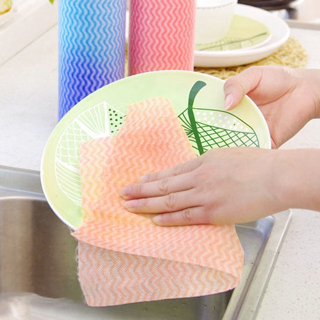 Kitchen Cloths,, Kitchen Towel, Soft Durable 27x15cm Dish Cloths, Free Cutting Wipe The Table Do The Washing Up