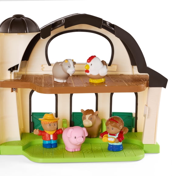 Ensemble de ferme pliable blanc en bouleau Battat Mon premier ranch pour enfants de 18 mois et plus.