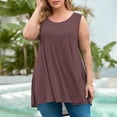thumbnail image 2 of Timegard Plus Size Tank Tops for Women Round Neck Casual Workout Tops Solid Color Sports Shirts, 2 of 5