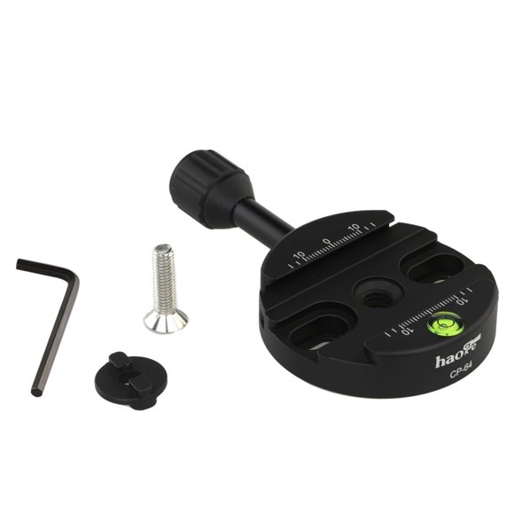 Haoge Combo Boss Adapter Convertor with CP-64 64mm Arca Swiss Compatible Quick Release Clamp for Manfrotto Tripod Ball Head Clamp Replacement