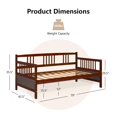 thumbnail image 4 of Giantex Twin Size Wooden Slats Daybed Frame, Sturdy Sofa Support Platform W/Rails and Full Wooden Slats Support, Home Furniture for Bedroom Living Room, Cherry, 4 of 8