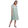 thumbnail image 2 of Moomaya Short Sleeve Nightdress For Ladies Printed Button Placket Nightwear, 2 of 4