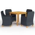 thumbnail image 1 of vidaXL 5 Piece Garden Dining Set Dark Grey, 1 of 12