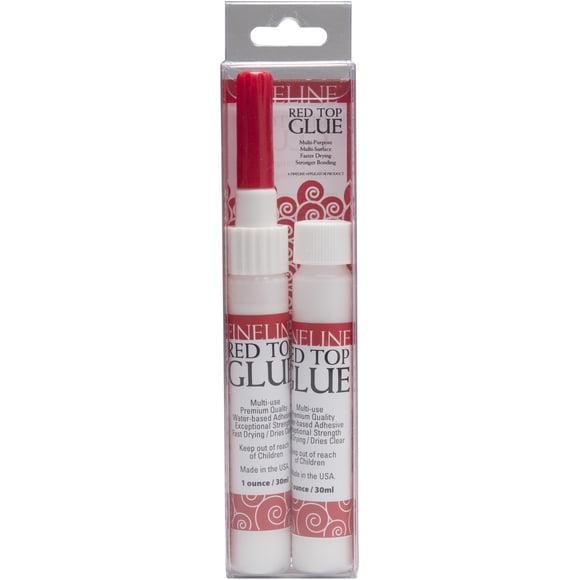 Fineline Red Top Multi-Purpose Glue, 2-Bottle Pack With Applicator, 1 Oz.