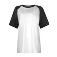thumbnail image 4 of Timegard Womens Tops Summer Casual Color Block Drop Shoulder Short Sleeve Comfy Loose Blouse Top Tee, 4 of 5