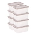 thumbnail image 1 of IRIS 16 L Plastic Storage Bins with Lids Stackable Storage Containers Totes 8 Pack, 1 of 9