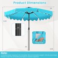 thumbnail image 3 of Gymax Parasol de Marché Extérieur Solaire pour Table avec 104 Lumières DEL Fluides à Changement de Couleur Turquoise, 3 of 10