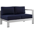 thumbnail image 4 of Modway Shore Sectionnel de Mobilier de Patio Extérieur en Aluminium, 6 Pcs, Bleu Marine, 4 of 7