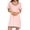 #1-Pink, variant on Women Night Gown Sleepwear Cotton Pajamas - Woman Short Sleeve Round Neck Sleep Dress Nightshirt Ladies Summer Loose Baggy Casual Nightgown Sleepwear Pajamas