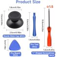 thumbnail image 2 of 4Pack Replacement Thumbsticks Joystick for PS5 Controller Analog Stick Custom Joystick Thumb Grip Cap Repair Tools with Screwdriver Pry Tool Pry Board for Playstation 5 Black, 2 of 5