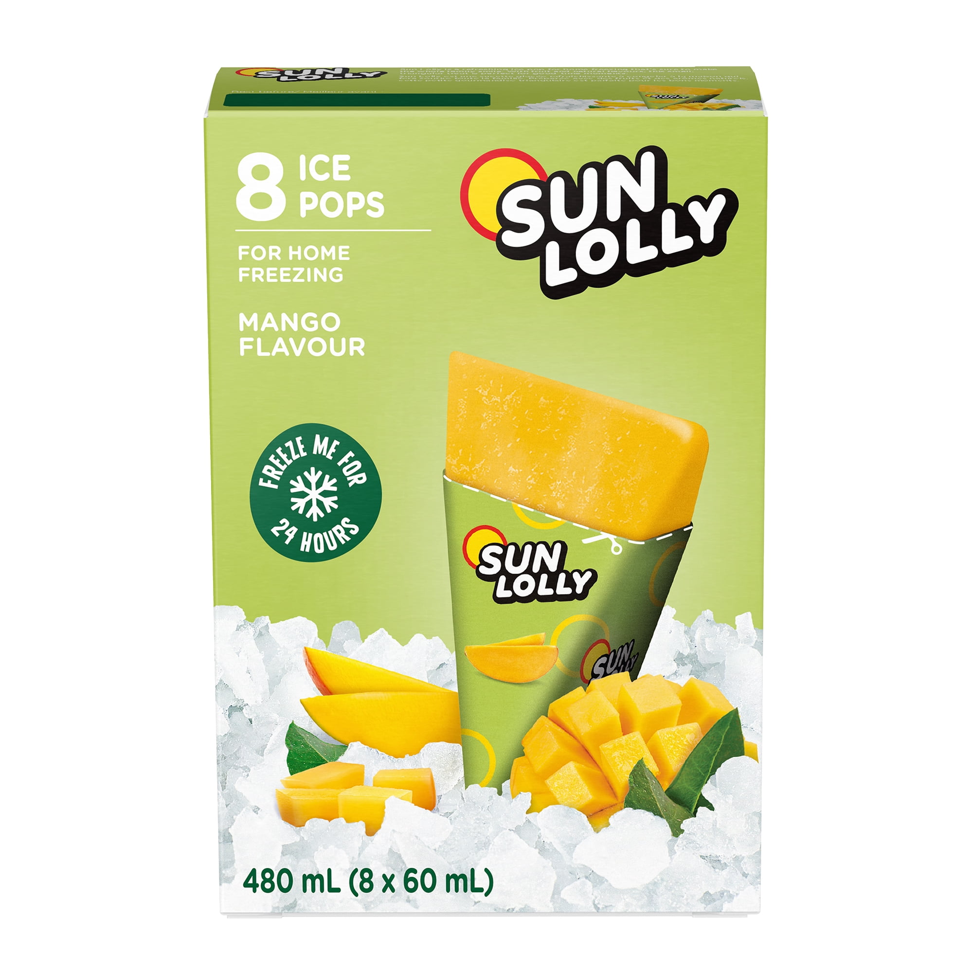 Sun Lolly Sucettes Glacées Saveur Mangue - 8 Unités