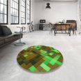 thumbnail image 4 of Ahgly Company Tapis d'Intérieur Lavable à la Machine, Carré, Transitionnel, Vert Pomme Vert, Tapis de Zone, 6 Pieds Carré, 4 of 7
