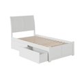 thumbnail image 4 of Lit Plateforme Simple en Bois Portland avec Pied de Lit et Tiroirs de Rangement, Blanc, 4 of 8