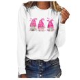 thumbnail image 1 of Fridja T-shirt à Manches Longues Col Rond Ample Imprimé Cancer du Sein pour Femmes, 1 of 3