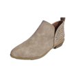 thumbnail image 2 of Chaussures pour Femmes Rétro Couleur Unie Talon Bas Creux Mode Bottines en Cuir, 2 of 4