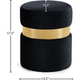 thumbnail image 4 of Meridian Furniture Hailey Contemporary Velvet Ottoman/Stool in Black, 4 of 8