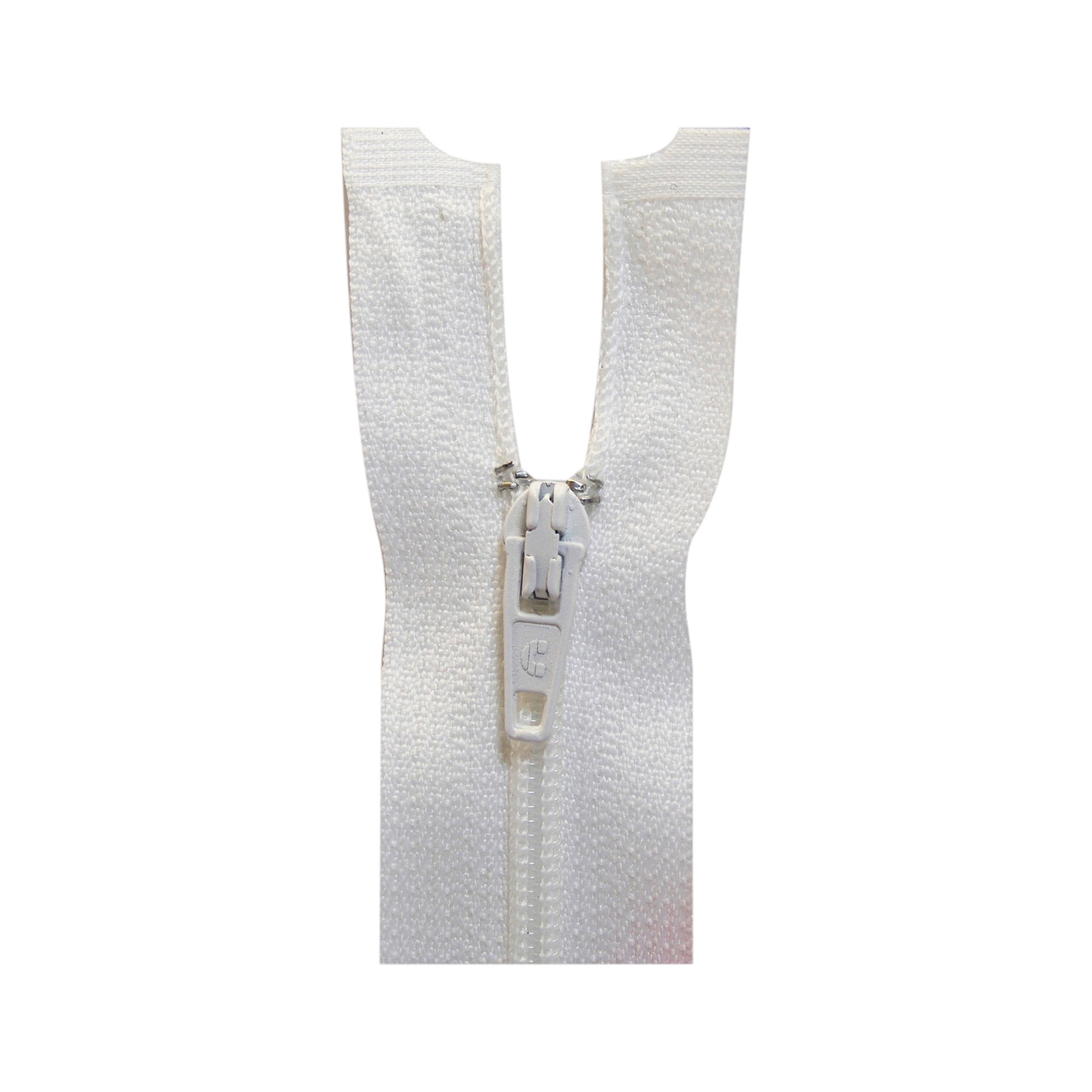 COSTUMAKERS One-Way Separating Zipper 23 cm (9.1 in), Black, #2.5 Nylon Coil, White