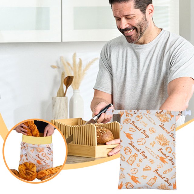 Suncoda Sac à Pain en Tissu, Sac à Pain en Cire d'Abeille de Qualité Alimentaire en Coton et Lin, Sac Réutilisable pour la Conservation du Levain, Sac à Pain en Cire d'Abeille