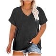 thumbnail image 1 of Birdeem Blouses for Women Womens Oversized V-Neck Short Sleeved Solid Color Summer Bottom T-Shirt, 1 of 1