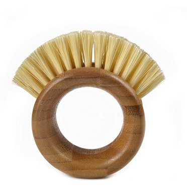 Brosse de Nettoyage Fruits et Légumes 2 en 1 Cercle Complet, Petit (Lot de 1), Blanc