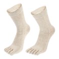 thumbnail image 1 of Unique Bargains Pair Full Finger Five Toe Socks Unisex Non Slip Daily Fit Finger Socks Beige, 1 of 7